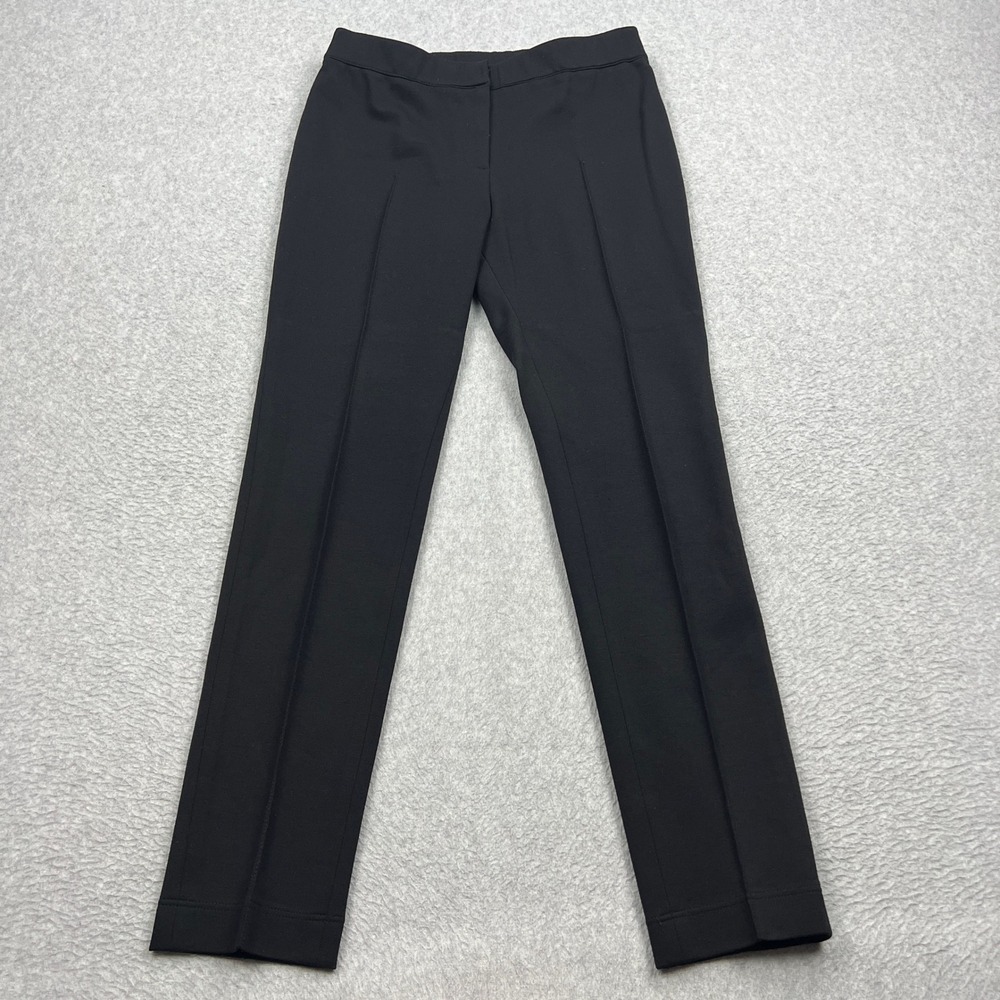Akris Punto Ankle Trousers Women's Size 6 Black‎ Straight Leg Pleated Front Flat
